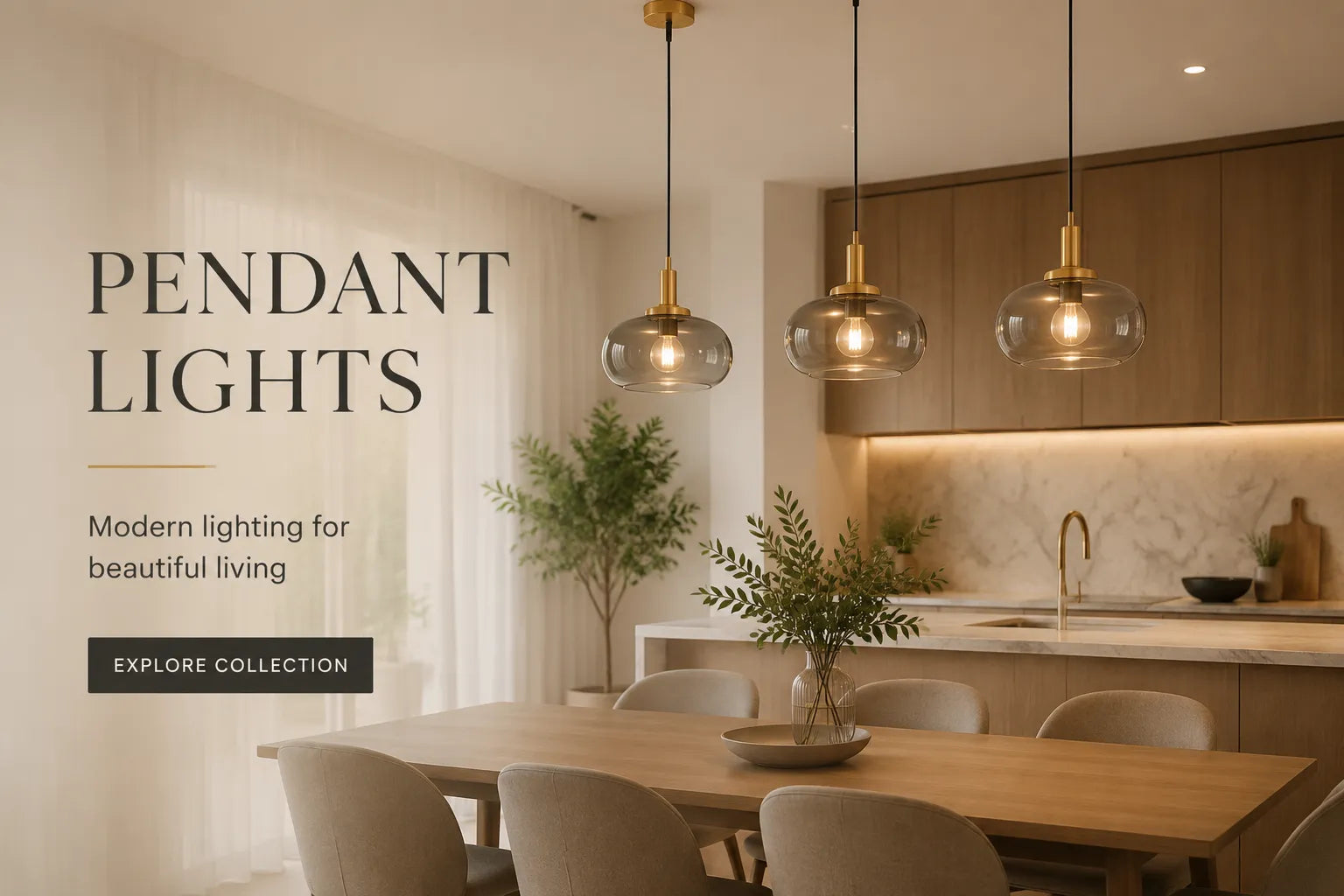 Luna Amber Glass Pendant Light showing warm ambient lighting.