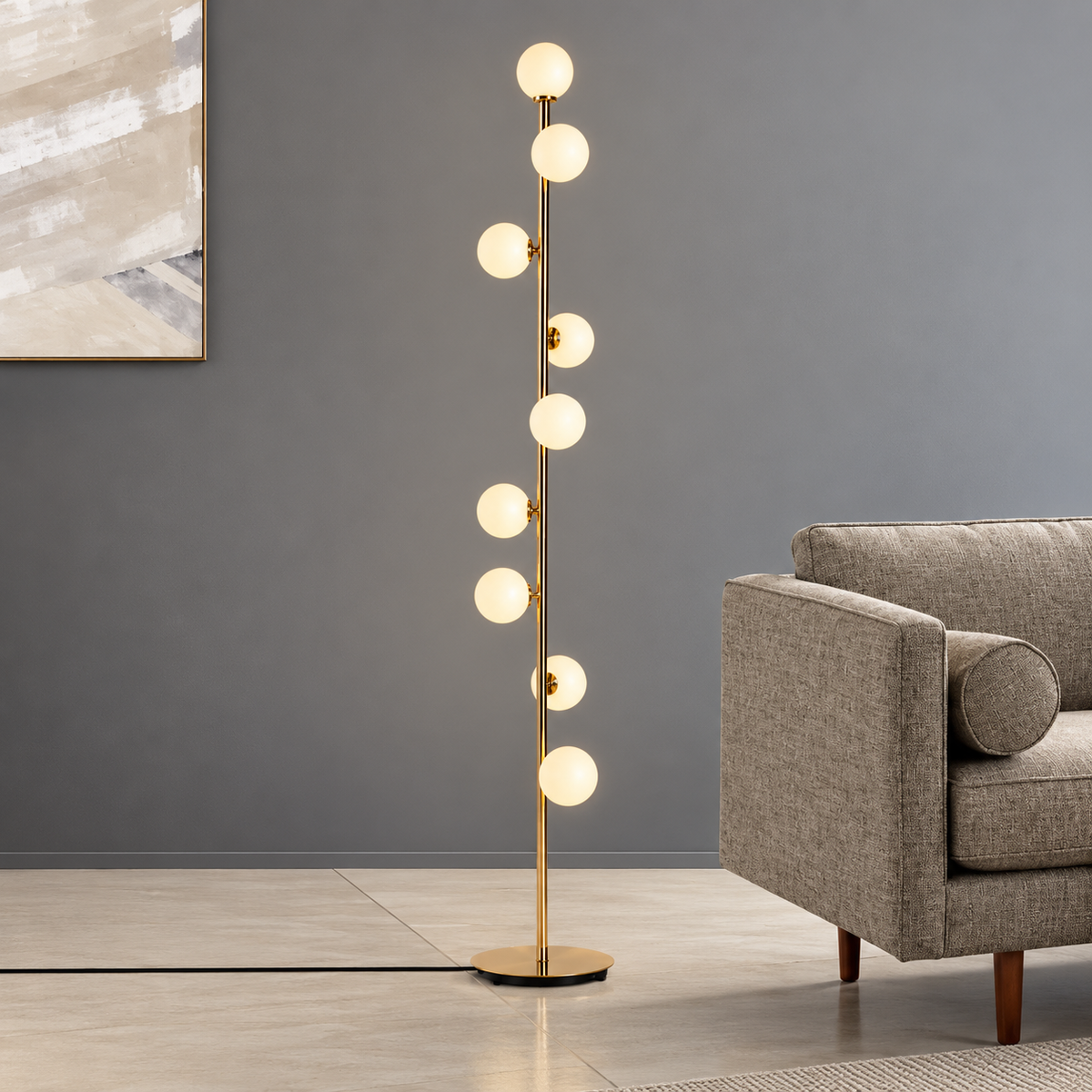 Asterin 9-Light Glass Globe Floor Lamp