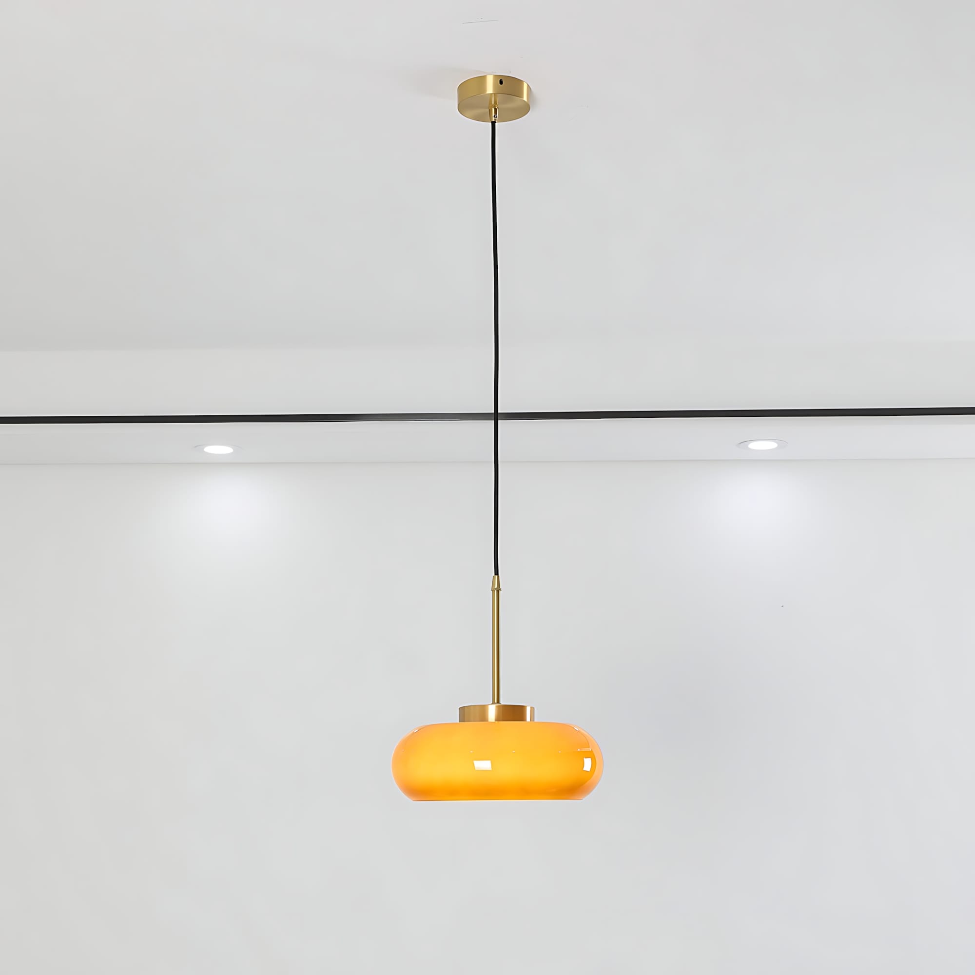 Luna Amber Glass Pendant Light Ceshi