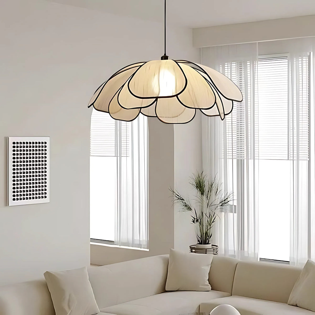 Abaca Petal Pendant Light