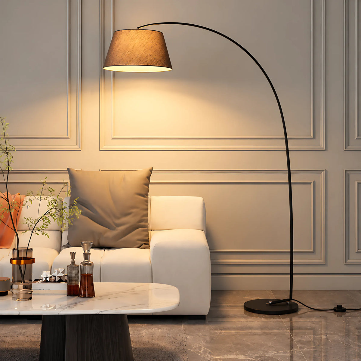 Arc Fabric Shade Floor Lamp