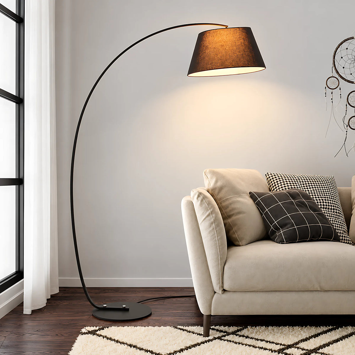Arc Fabric Shade Floor Lamp