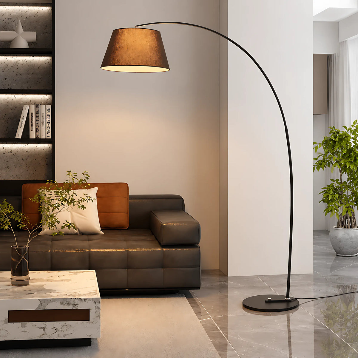 Arc Fabric Shade Floor Lamp