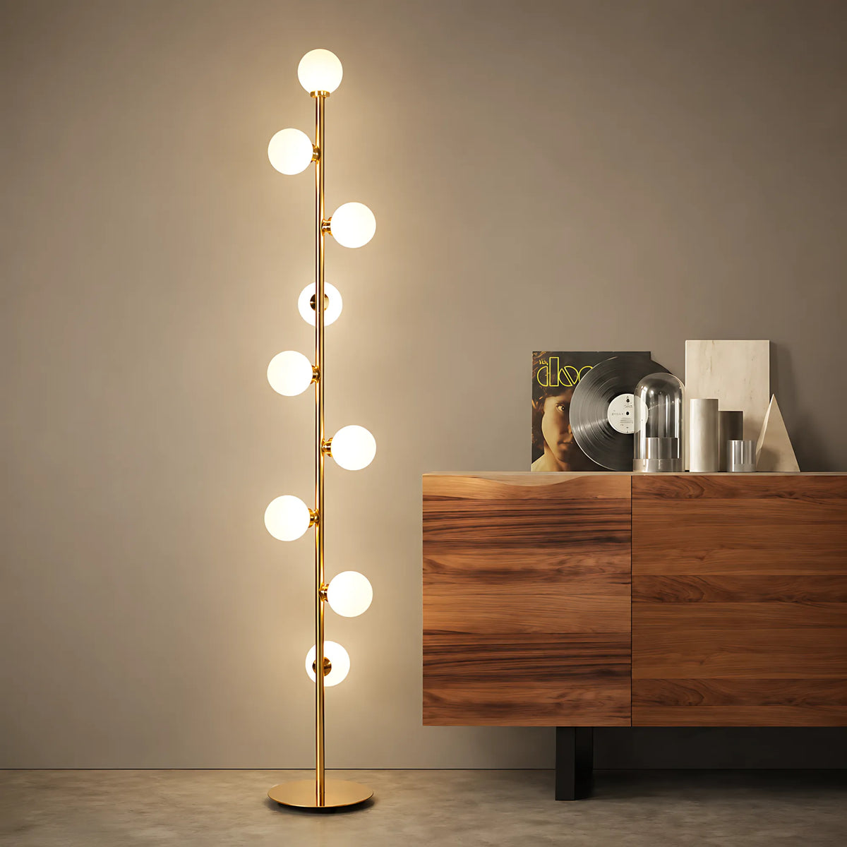 Asterin 9-Light Glass Globe Floor Lamp