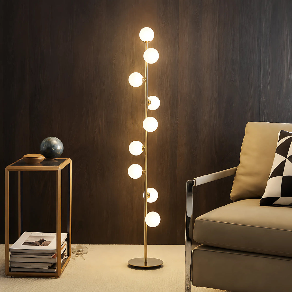 Asterin 9-Light Glass Globe Floor Lamp