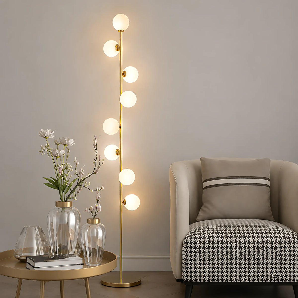 Asterin 9-Light Glass Globe Floor Lamp