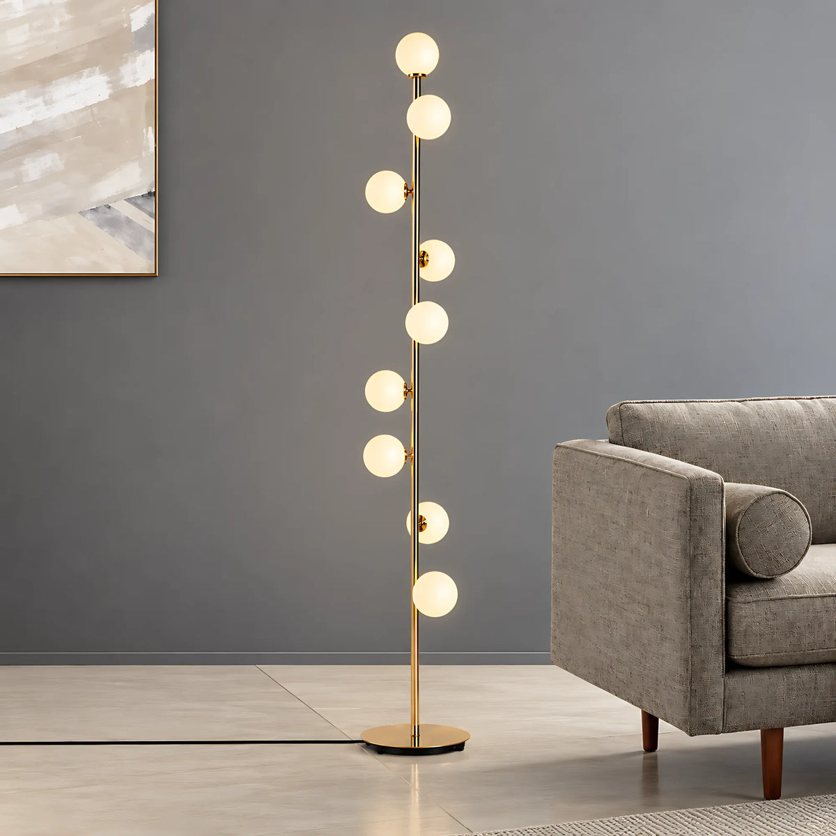 Asterin 9-Light Glass Globe Floor Lamp