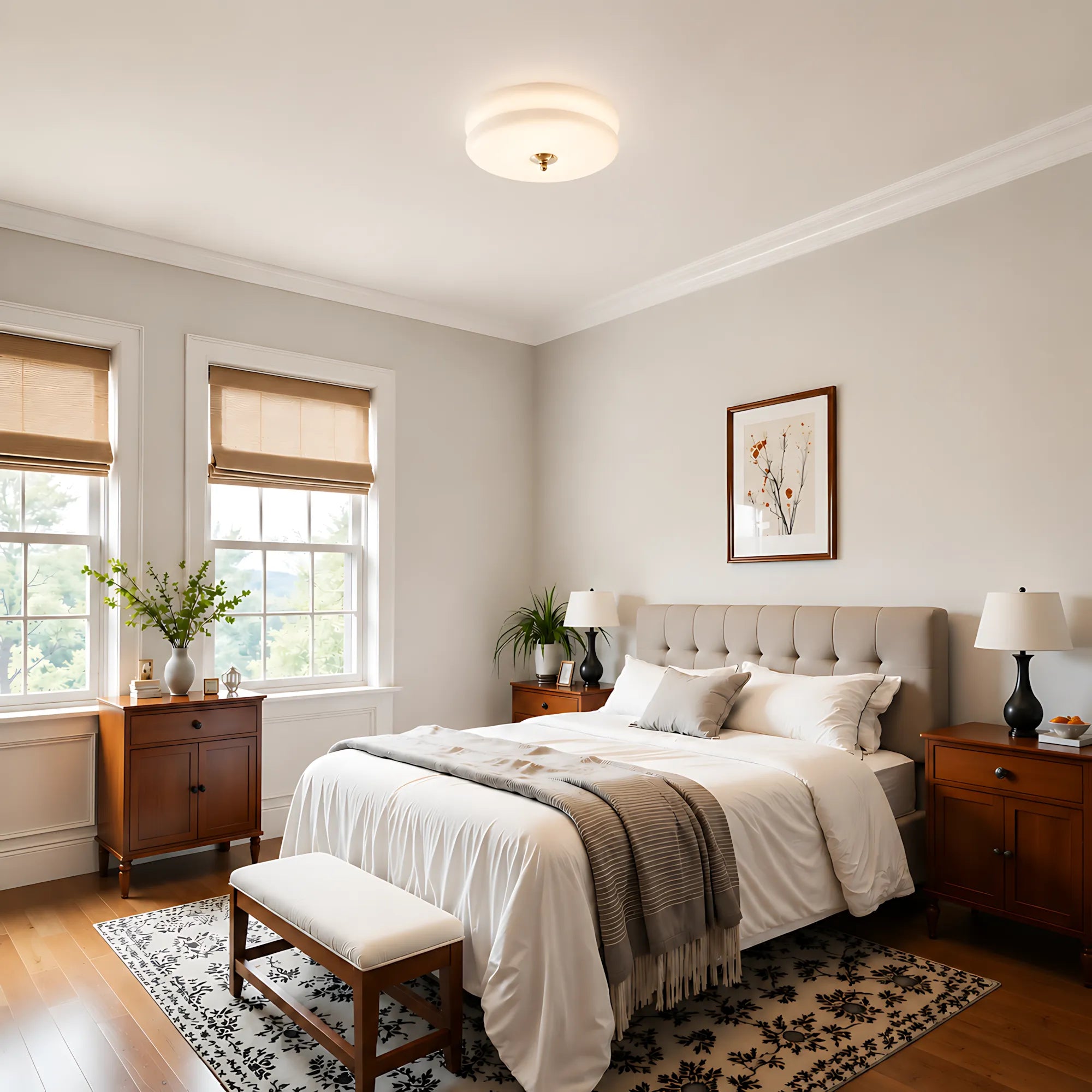 Aveline Double-Arc Glass Ceiling Light