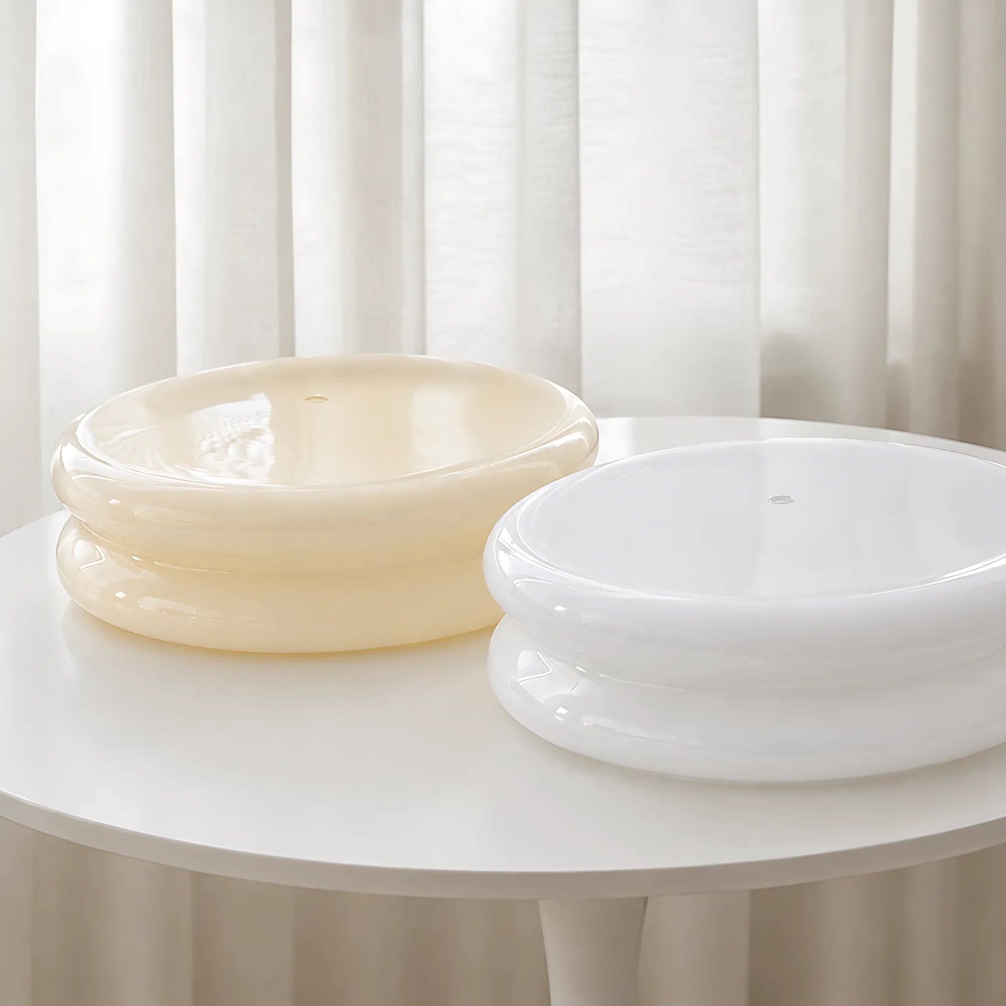 Aveline Double-Arc Glass Ceiling Light