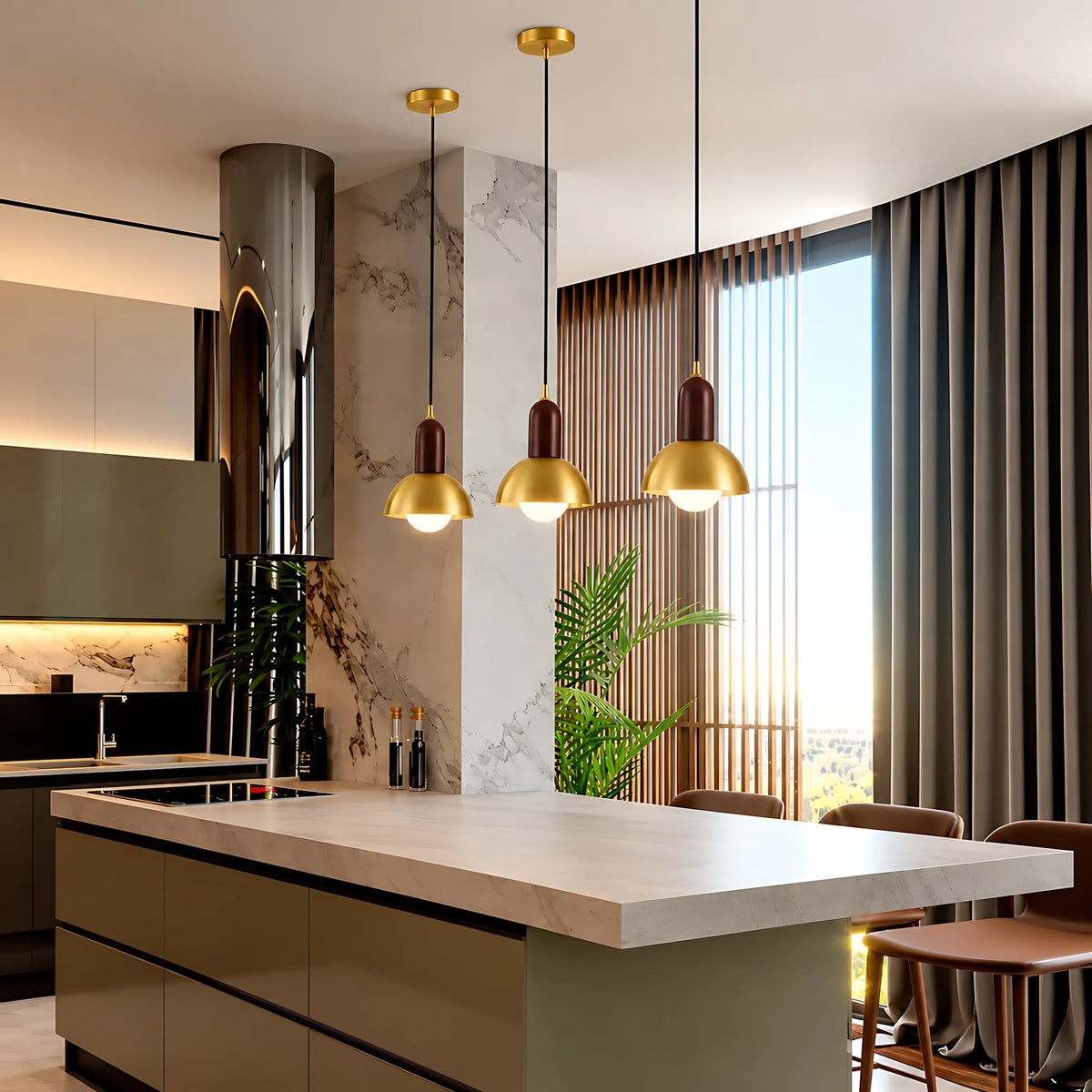 Brass Dome Wall Light