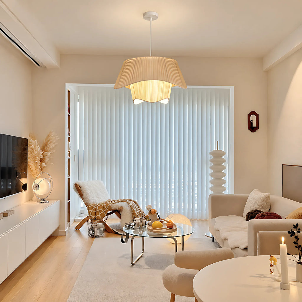 Double-Layer Pleated Skirt Pendant Light