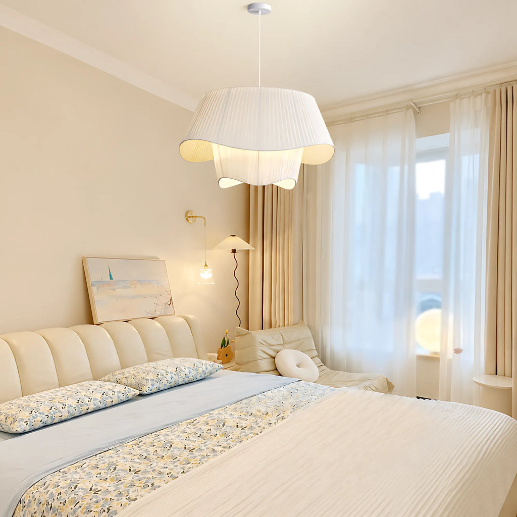 Double-Layer Pleated Skirt Pendant Light