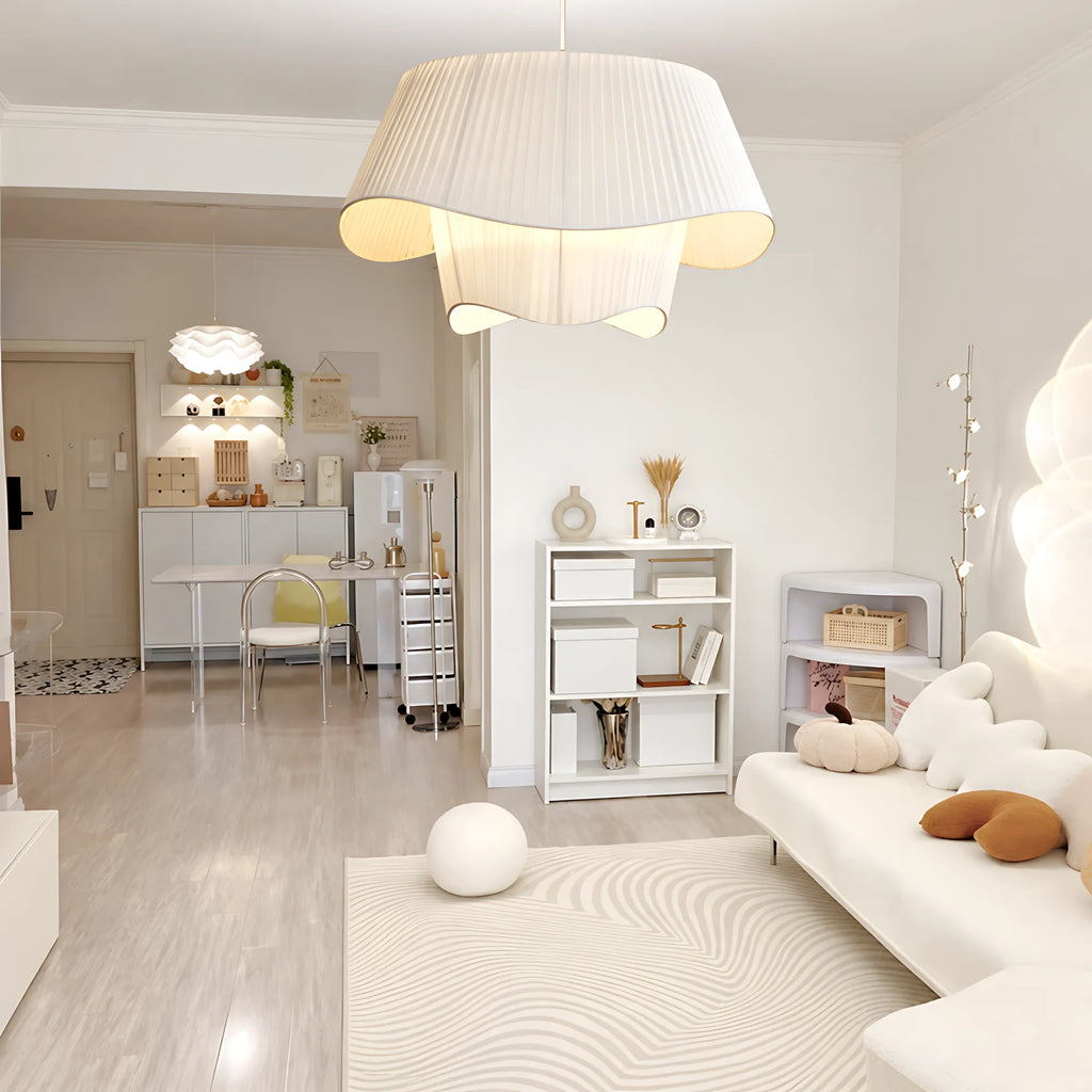 Double-Layer Pleated Skirt Pendant Light