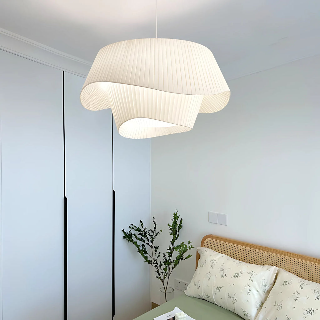 Double-Layer Pleated Skirt Pendant Light