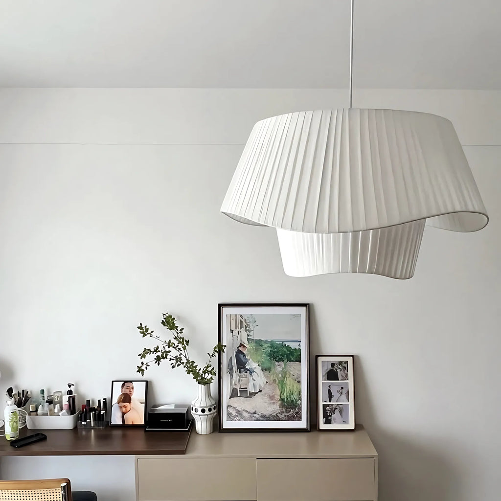 Double-Layer Pleated Skirt Pendant Light