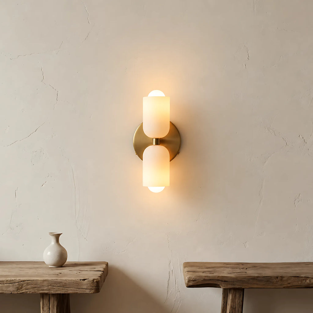 Duo Opal Glass Wall Light