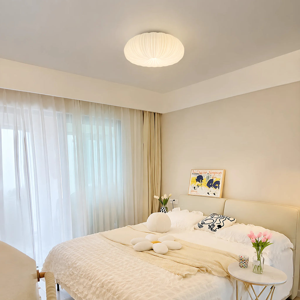 Elara Pleated Remote Dimmable Ceiling Light
