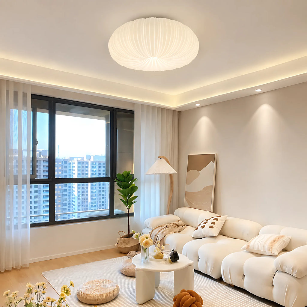 Elara Pleated Remote Dimmable Ceiling Light