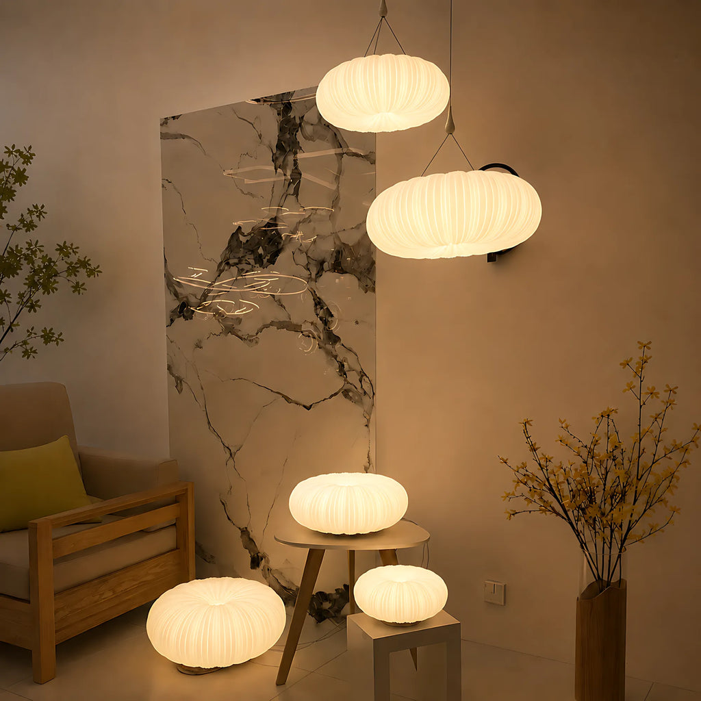 Elara Pleated Remote Dimmable Ceiling Light