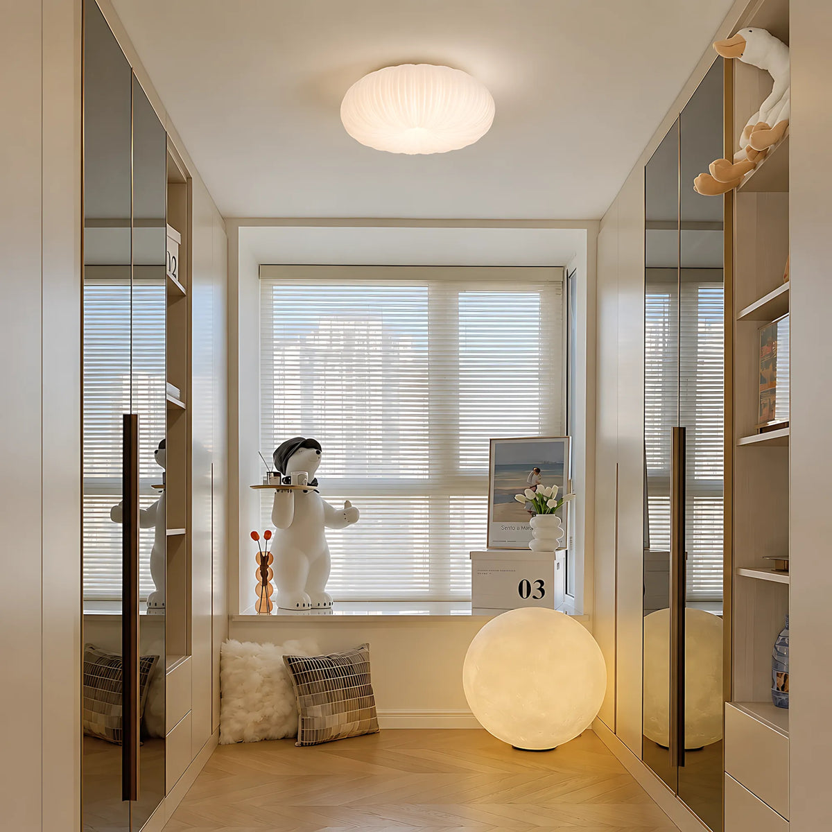 Elara Pleated Remote Dimmable Ceiling Light