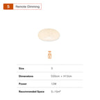 Elara Pleated Remote Dimmable Ceiling Light