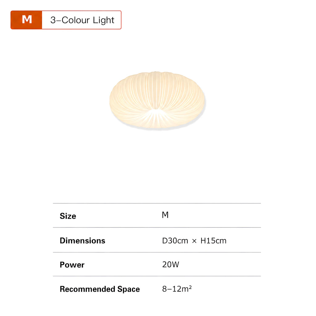 Elara Pleated Remote Dimmable Ceiling Light