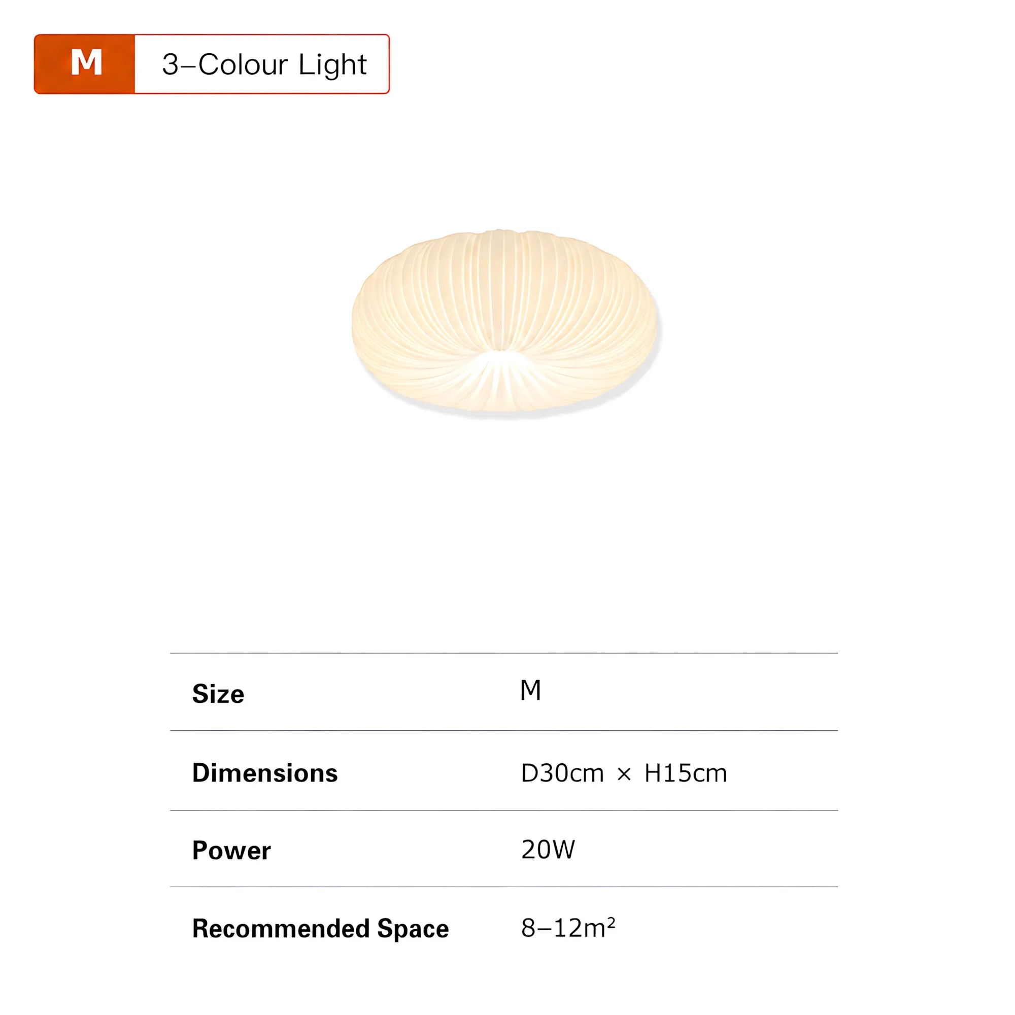 Elara Pleated Remote Dimmable Ceiling Light