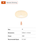 Elara Pleated Remote Dimmable Ceiling Light