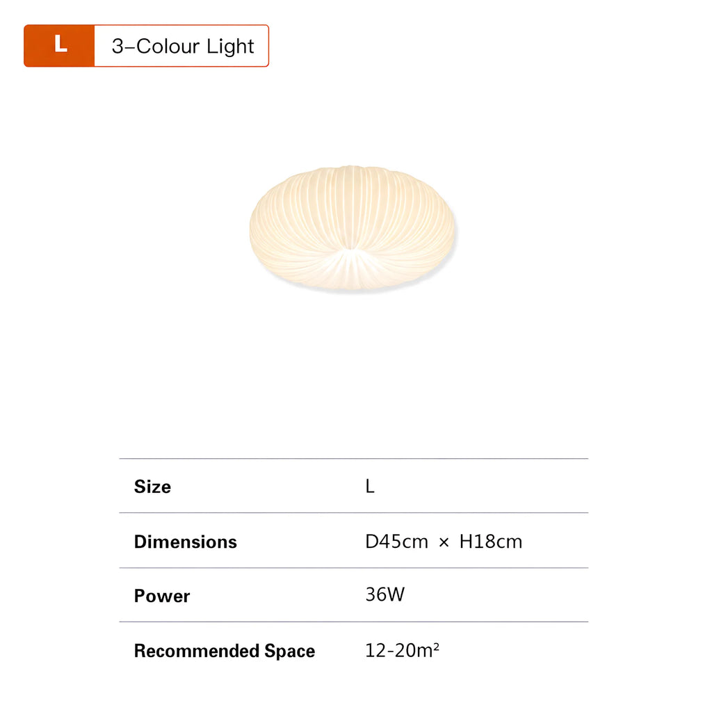 Elara Pleated Remote Dimmable Ceiling Light