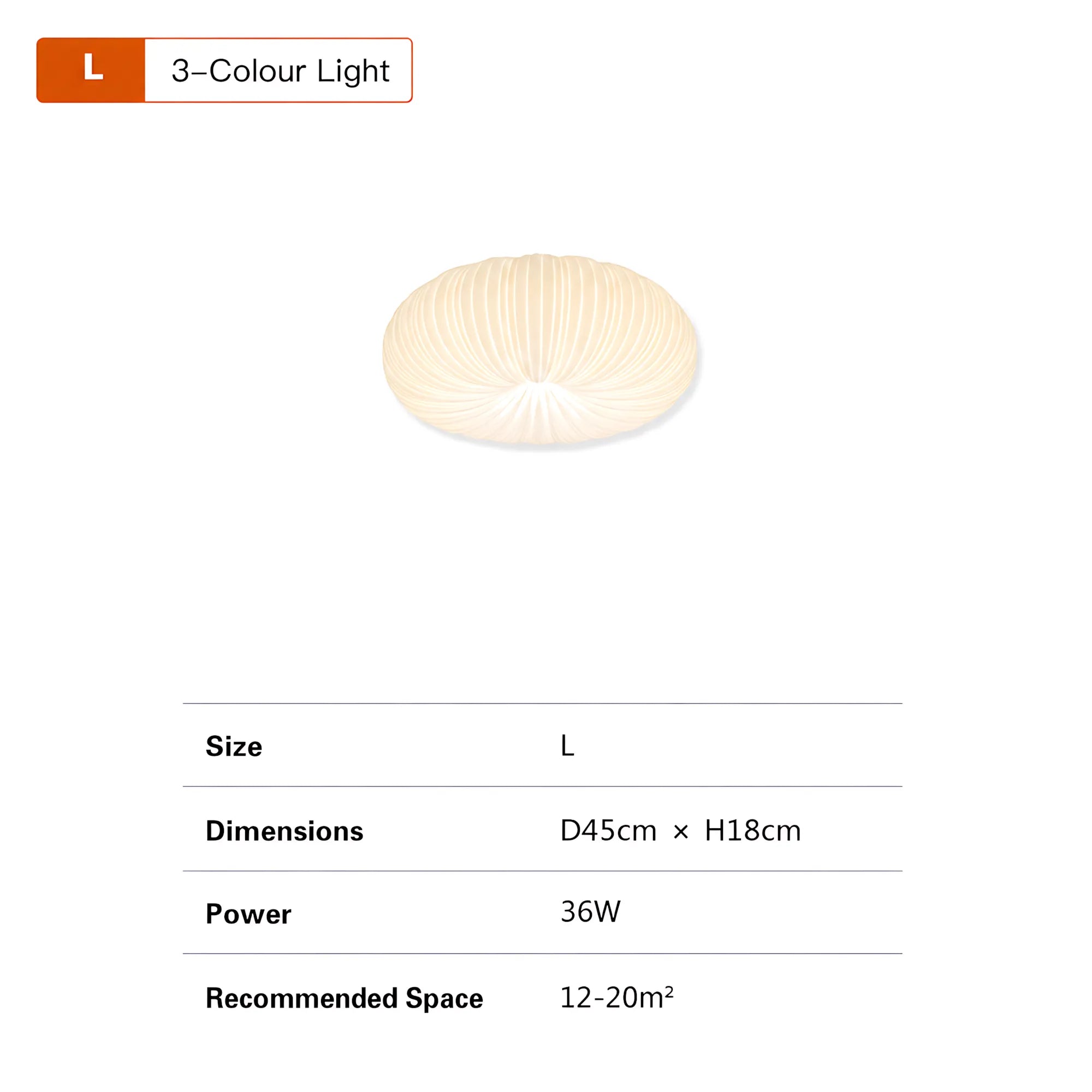 Elara Pleated Remote Dimmable Ceiling Light
