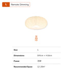 Elara Pleated Remote Dimmable Ceiling Light