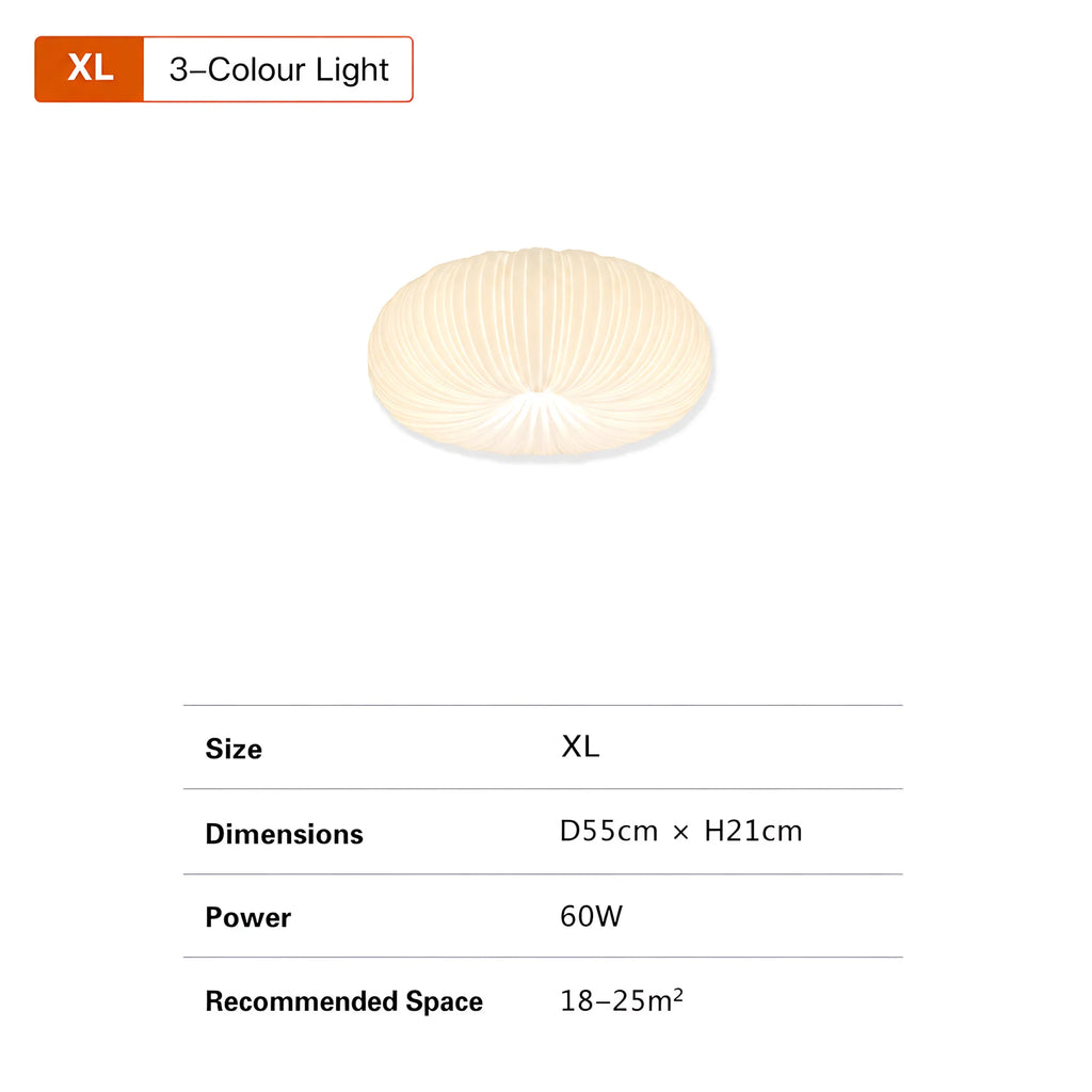 Elara Pleated Remote Dimmable Ceiling Light