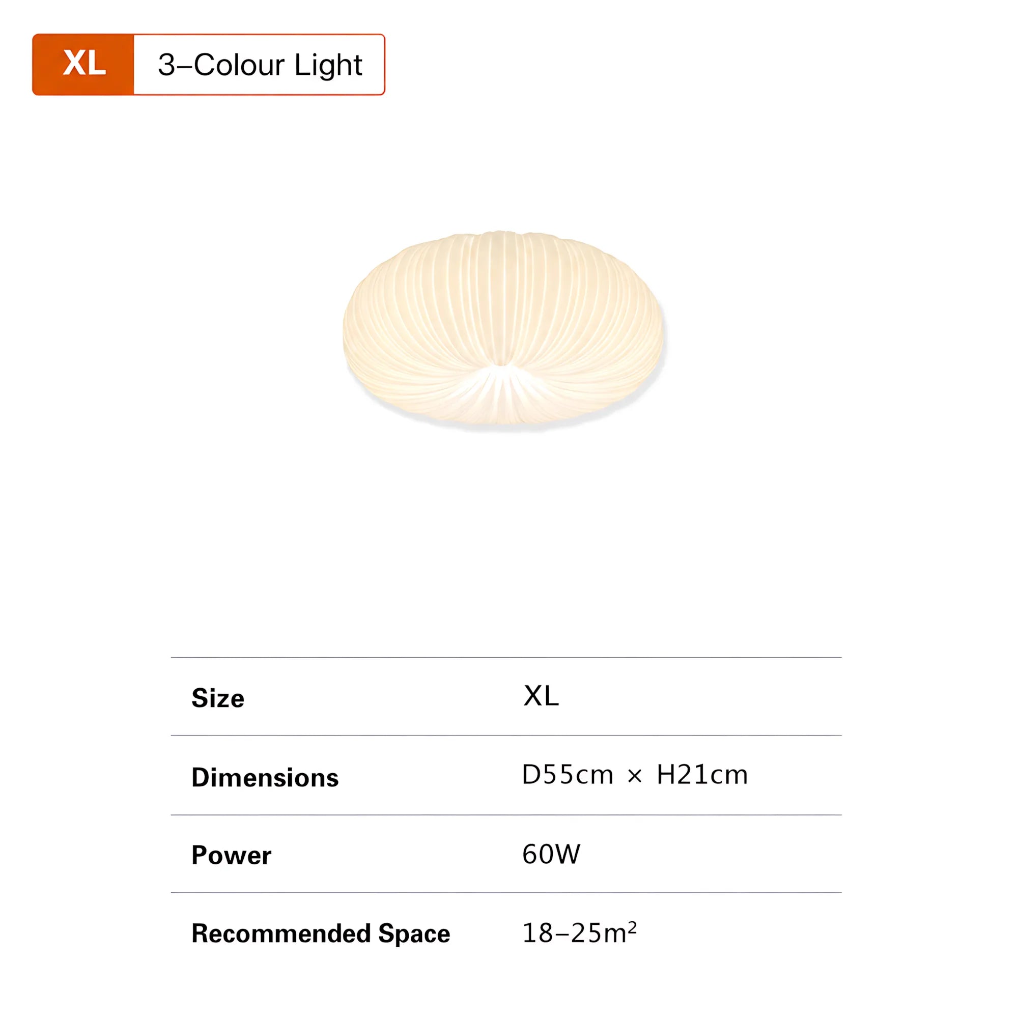 Elara Pleated Remote Dimmable Ceiling Light