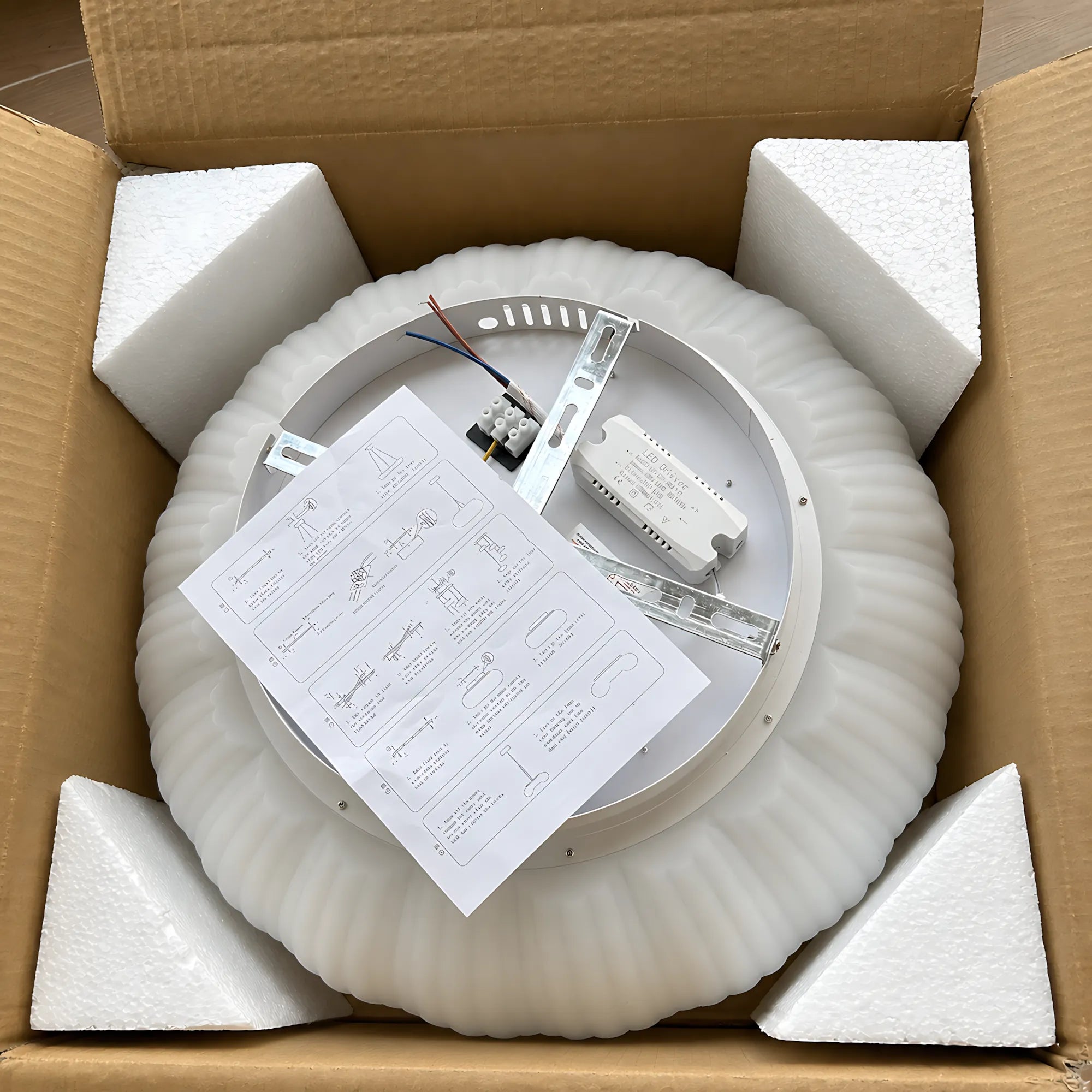 Elara Pleated Remote Dimmable Ceiling Light