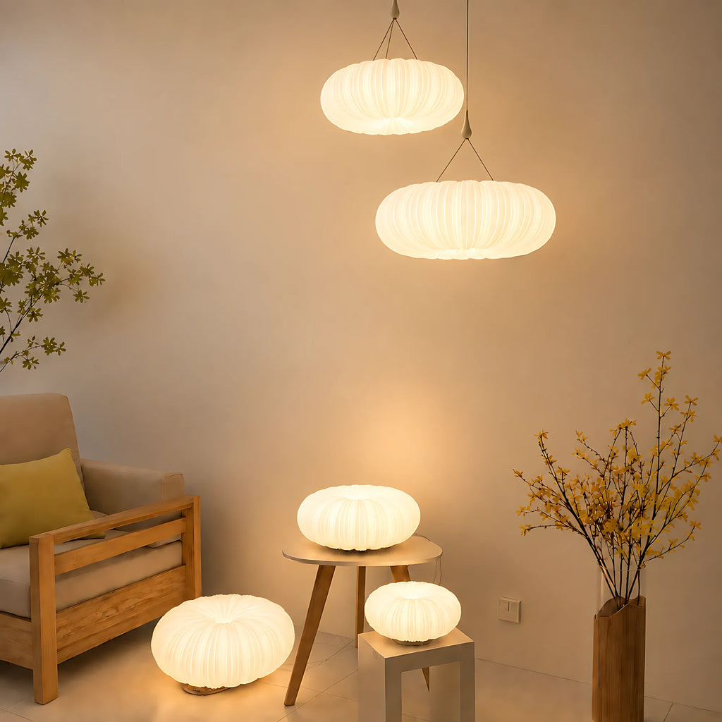 Elara Pleated Remote Dimmable Pendant Light