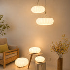 Elara Pleated Remote Dimmable Pendant Light