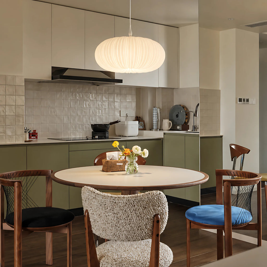Elara Pleated Remote Dimmable Pendant Light
