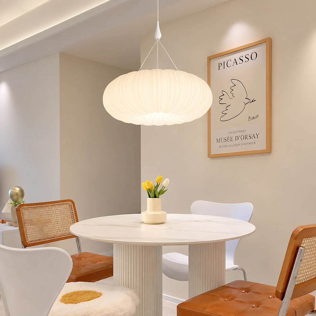 Elara Pleated Remote Dimmable Pendant Light