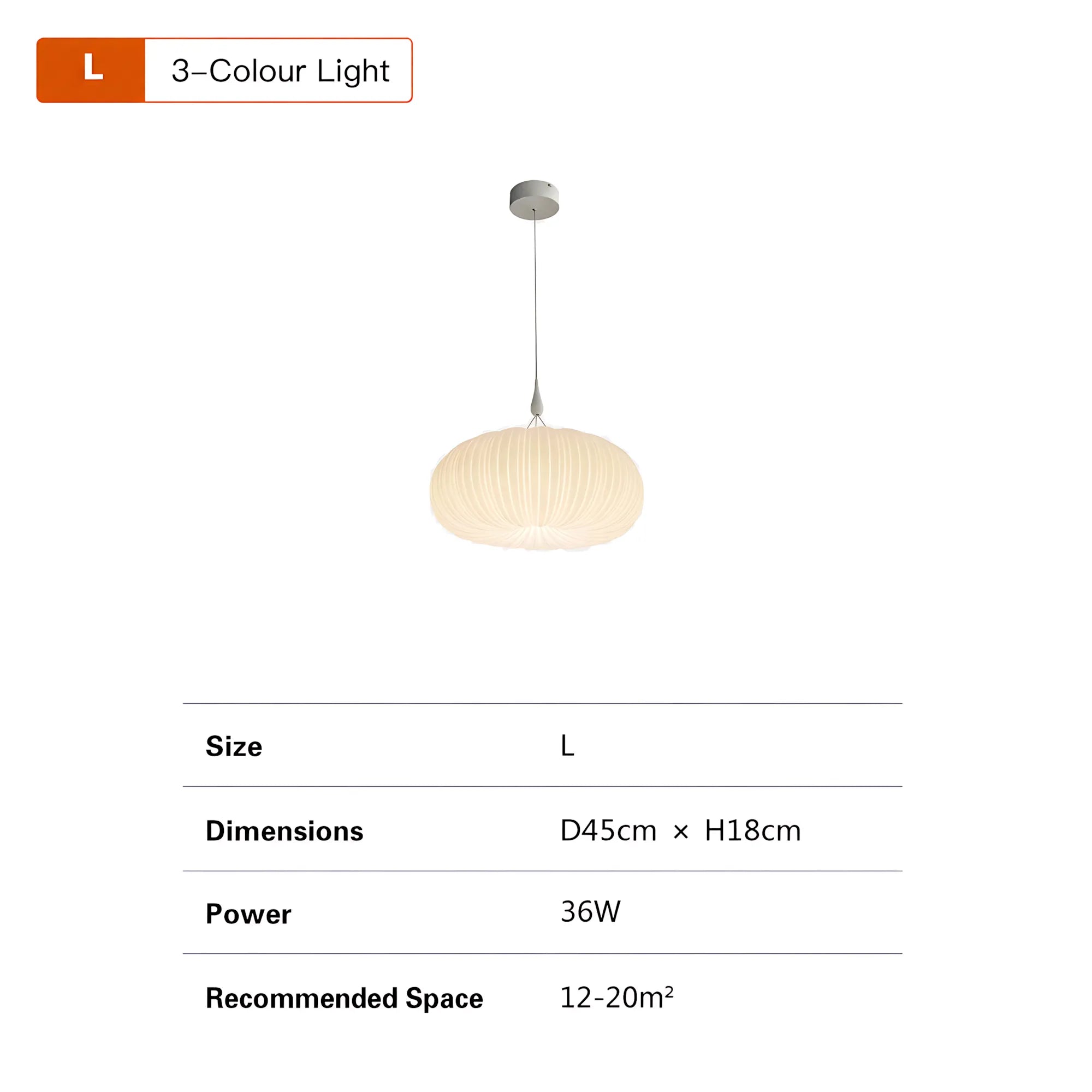 Elara Pleated Remote Dimmable Pendant Light