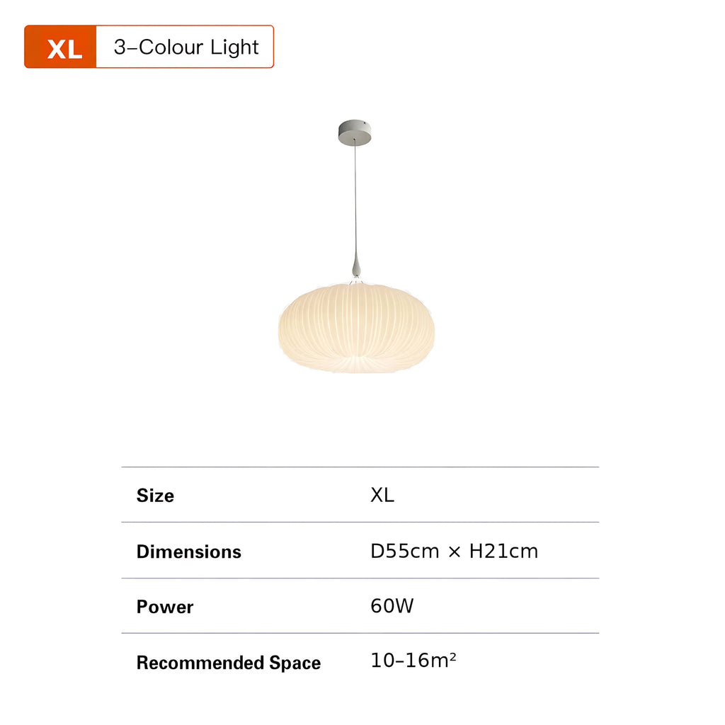 Elara Pleated Remote Dimmable Pendant Light