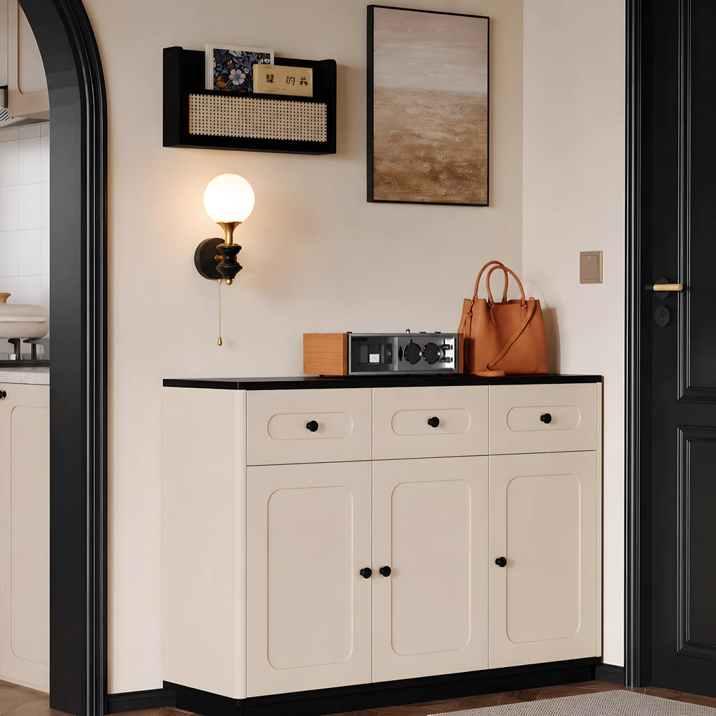 Elowen Opal Glass & Rubberwood Wall Light
