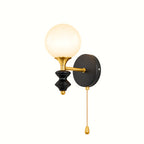 Elowen Opal Glass & Rubberwood Wall Light