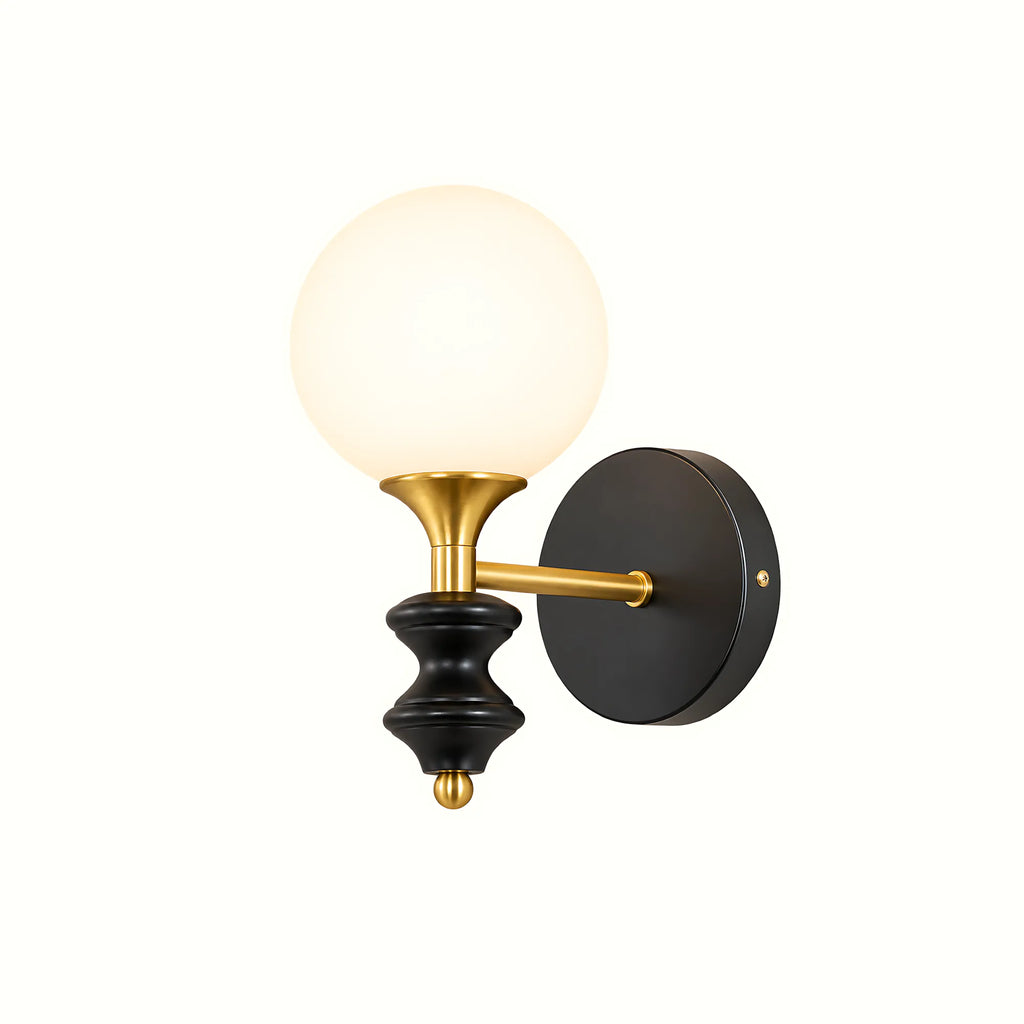 Elowen Opal Glass & Rubberwood Wall Light