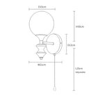 Elowen Opal Glass & Rubberwood Wall Light