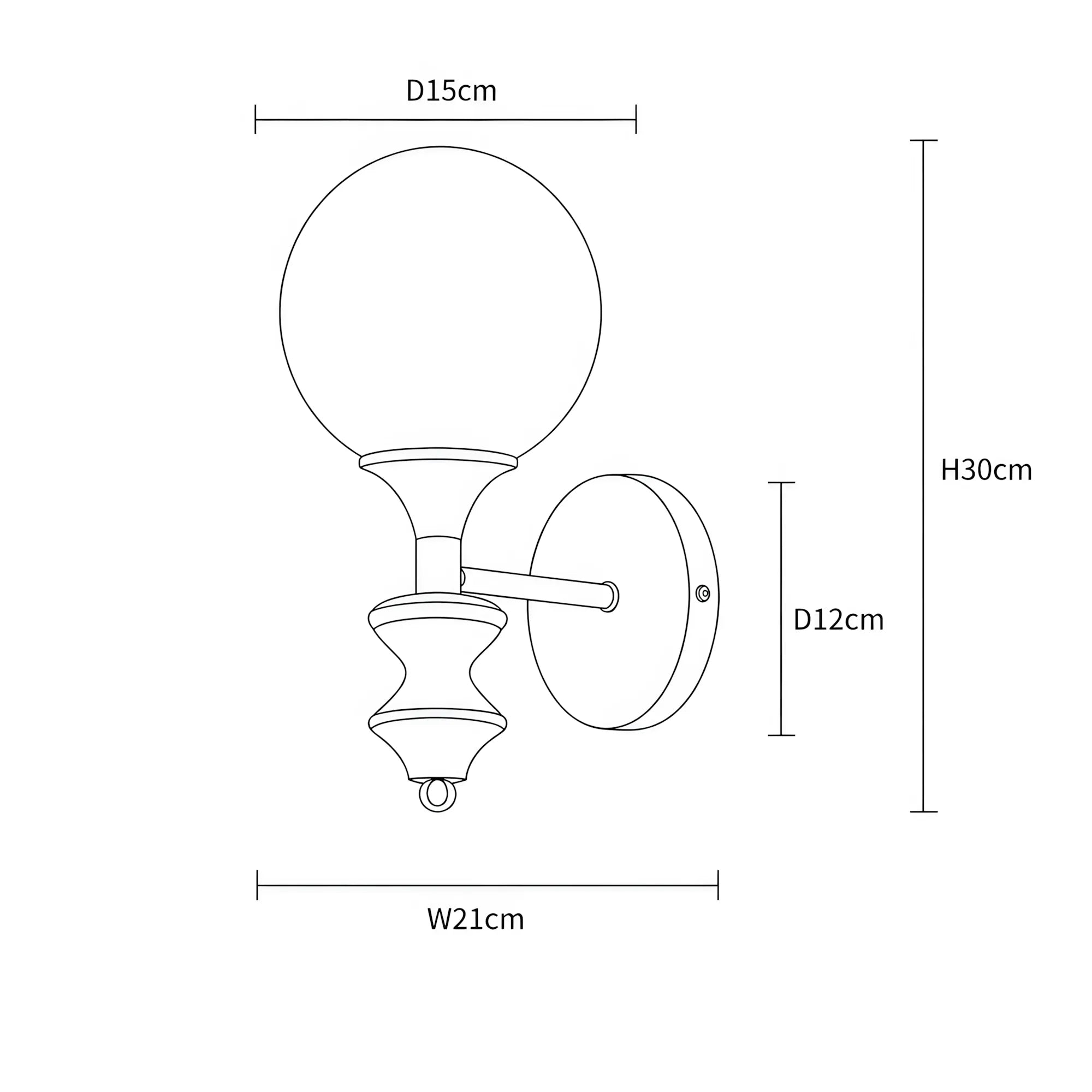 Elowen Opal Glass & Rubberwood Wall Light