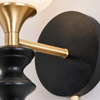 Elowen Opal Glass & Rubberwood Wall Light