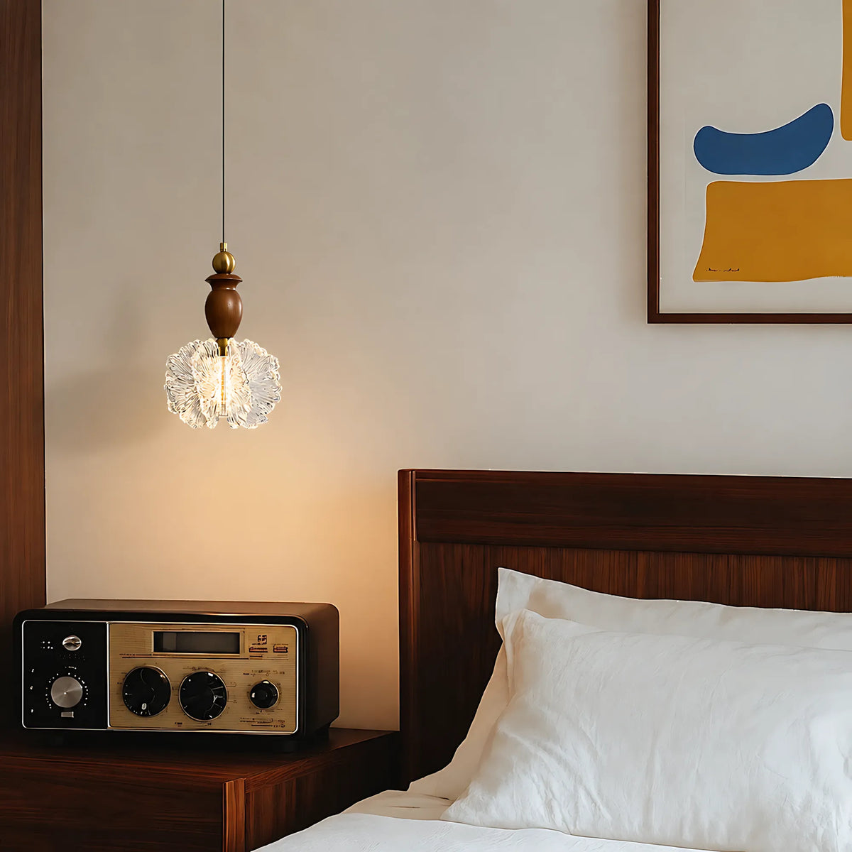 Floravia Solid Wood Flower Pendant Light