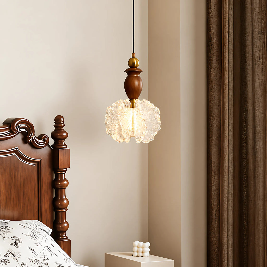 Floravia Solid Wood Flower Pendant Light