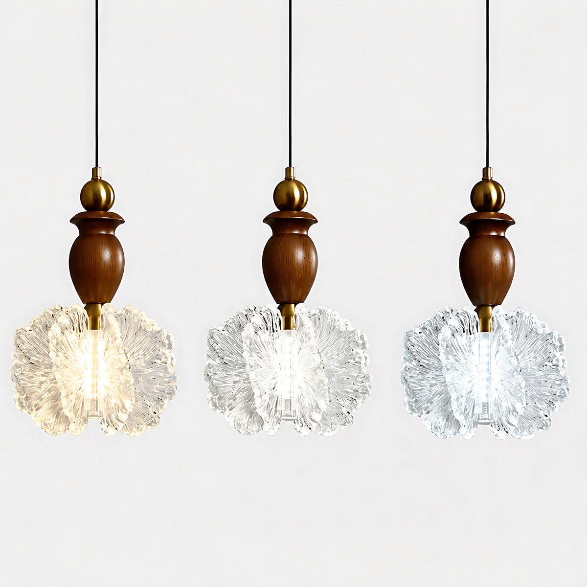 Floravia Solid Wood Flower Pendant Light