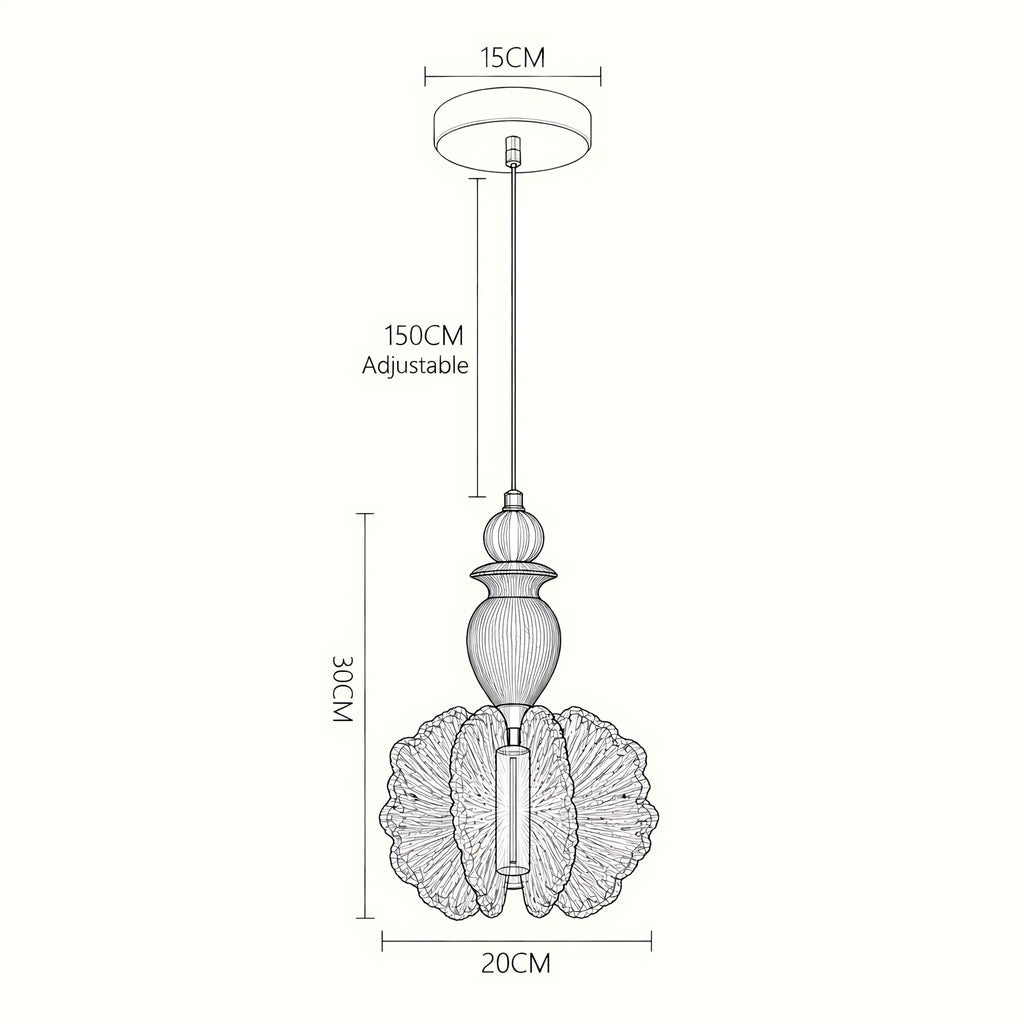 Floravia Solid Wood Flower Pendant Light